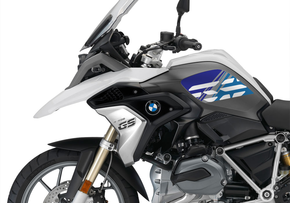 BMW R1200GS LC 2017+ Light White Style Anniversary LE Blue Side Tank Stickers - Image 2