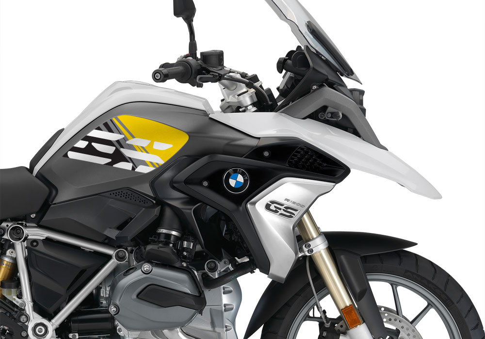 BMW R1200GS LC 2017+ Light White Style Anniversary LE Yellow Side Tank Stickers