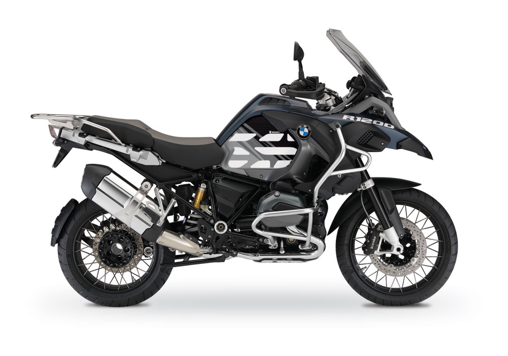 BMW R1200GS LC Adventure Ocean Blue Style Anniversary LE Black Side Tank Stickers - Image 3
