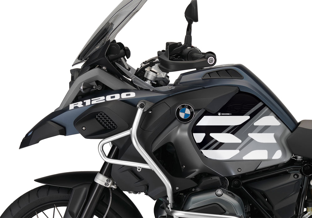 BMW R1200GS LC Adventure Ocean Blue Style Anniversary LE Black Side Tank Stickers - Image 2