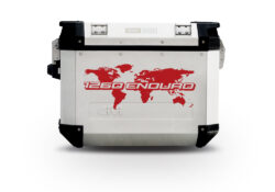 GISTI 2530 Trekker Outback Side Panniers 48lt 37lt The Globe Red Stickers Kit 1260ENDURO