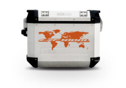Givi Trekker Outback Side Panniers The Globe Orange Stickers Kit