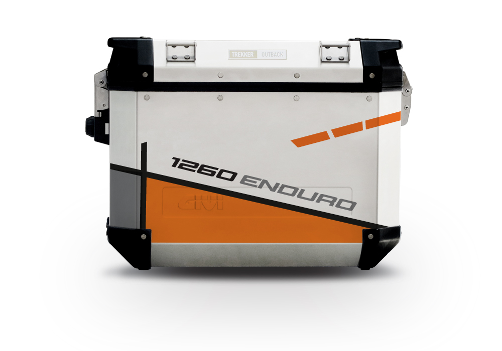 GISTI 2673 Trekker Outback Side Panniers 48lt 37lt Vector Orange Stickers Kit 1260ENDURO