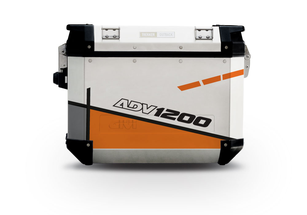 Givi Trekker Outback Side Panniers Vector Orange Stickers Kit - Image 4