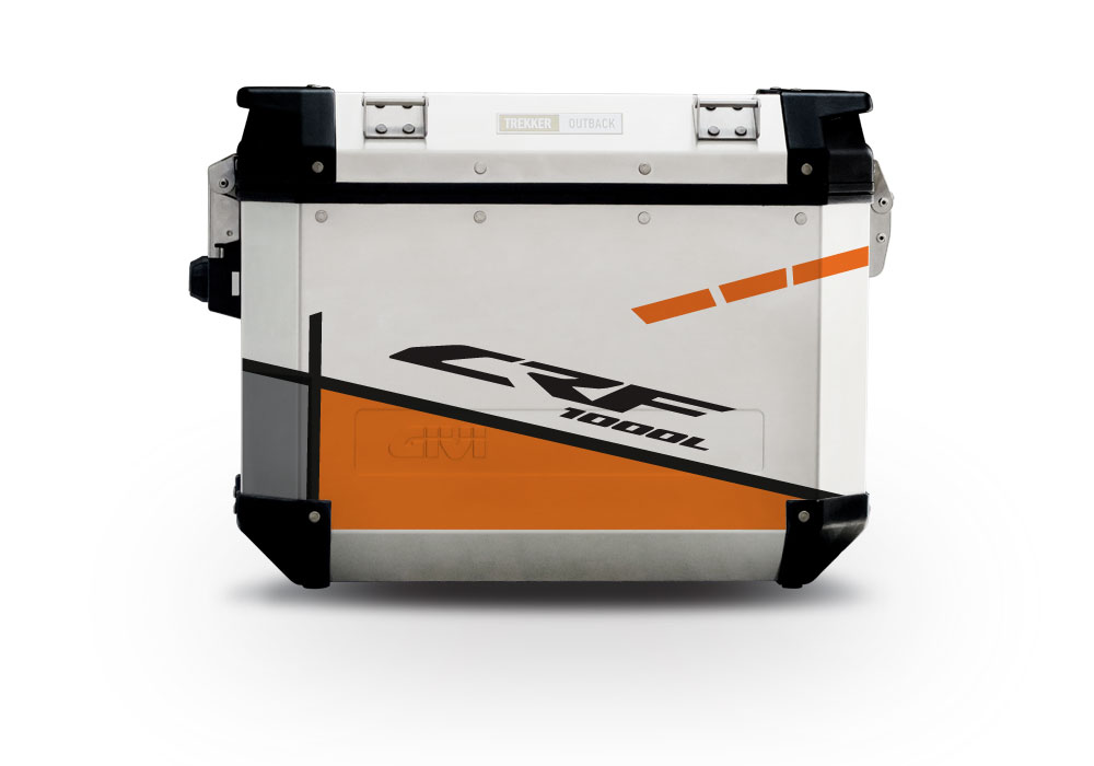 Givi Trekker Outback Side Panniers Vector Orange Stickers Kit - Image 2