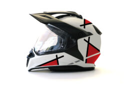 BMW GS Enduro Helmet (White) Vector Series Red & Black Stickers Kit