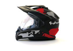 HEL 2787 BMW Enduro 2015 Helmet Black Matte The Globe Red Grey Stickers Kit 01 1