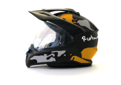 HEL 2789 BMW Enduro 2015 Helmet Black Matte The Globe Yellow Grey Stickers Kit 01 1