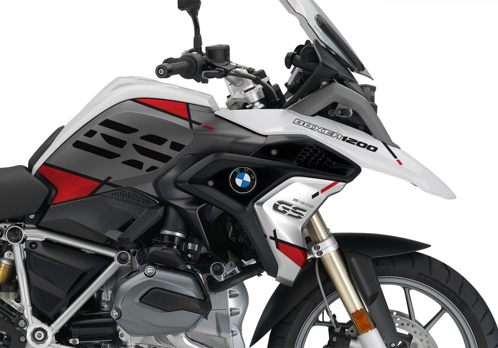 BMW R1200GS LC 2017+ Light White Vector Series Red Stickers Kit - Image 2