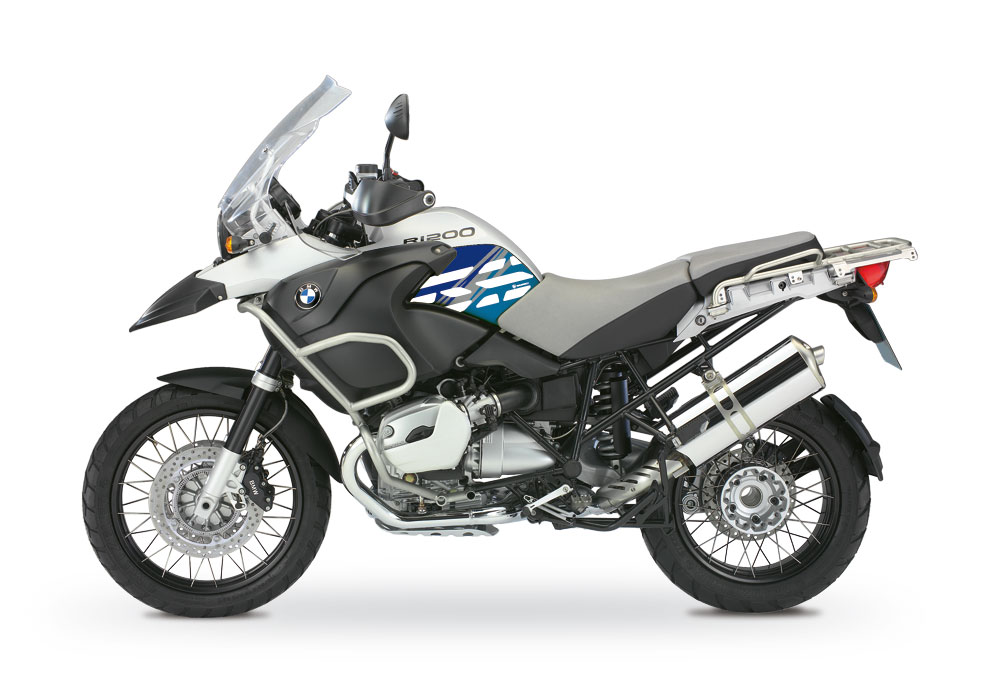 BMW R1200GS Adventure 2006-2007 Alpine White Style Anniversary LE Blue Side Tank Stickers - Image 3