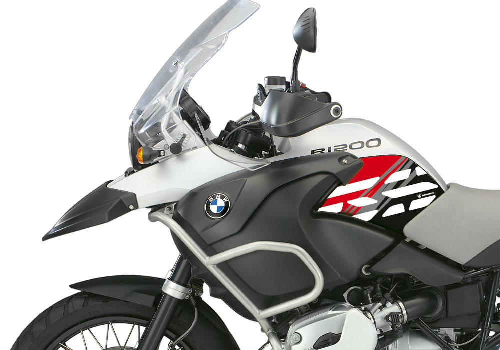 BMW R1200GS Adventure 2006-2007 Alpine White Style Anniversary LE Red Side Tank Stickers - Image 2