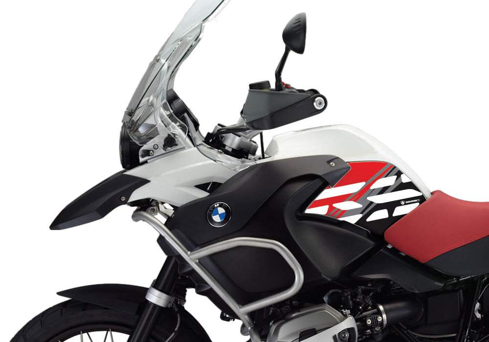 BMW R1200GS Adventure 2008-2013 Alpine White Style Anniversary LE Red Side Tank Stickers - Image 2