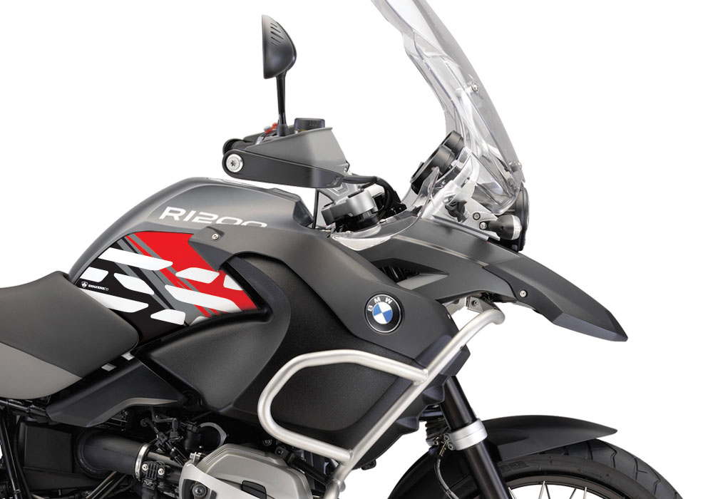 BMW R1200GS Adventure 2008-2013 Charcoal Grey Style Anniversary LE Red Side Tank Stickers