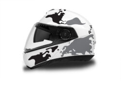 HEL 2839 Schuberth C4 White Helmet The Globe Series Black Grey Stickers Kit 01 1
