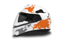 HEL 2840 Schuberth C4 White Helmet The Globe Series Orange Black Grey Stickers Kit 01 1