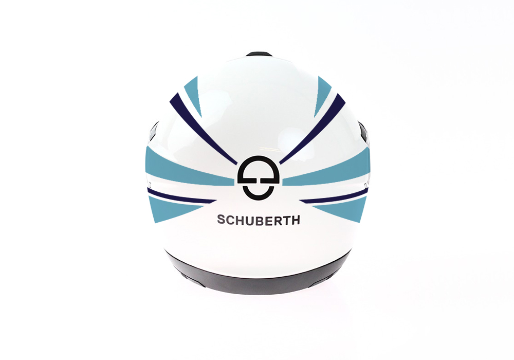 Schuberth C4/ C4 Pro Helmet (White) Vivo Series Blue Variations - Image 3