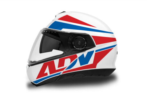 Schuberth C4/ C4 Pro Helmet (White) Vivo Series Blue & Red