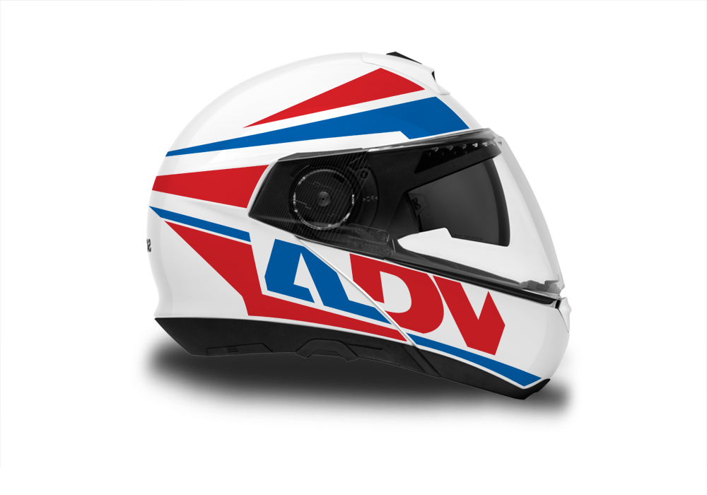 Schuberth C4/ C4 Pro Helmet (White) Vivo Series Blue & Red - Image 2