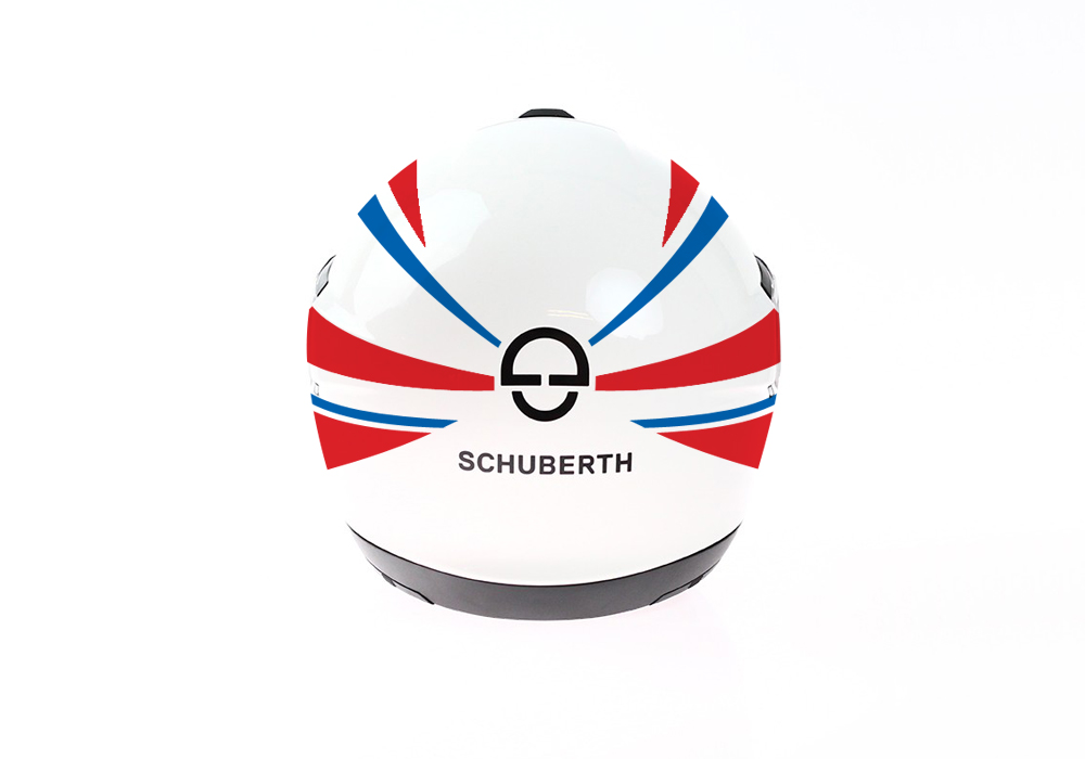 Schuberth C4/ C4 Pro Helmet (White) Vivo Series Blue & Red - Image 3