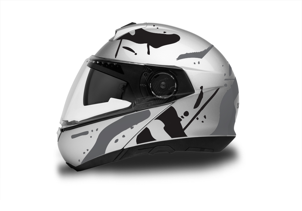 Schuberth C4/ C4 Pro Helmet (Silver) Safari Series Black & Grey