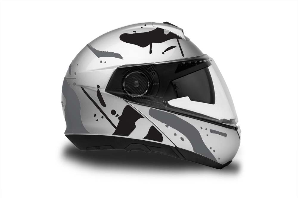 Schuberth C4/ C4 Pro Helmet (Silver) Safari Series Black & Grey - Image 2