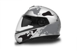 HEL 2870 Schuberth C4 Silver Gloss Helmet The Globe Series Grey Black Stickers Kit 01 1
