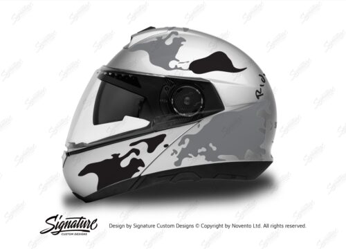HEL 2870 Schuberth C4 Silver Gloss Helmet The Globe Series Grey Black Stickers Kit 01 1