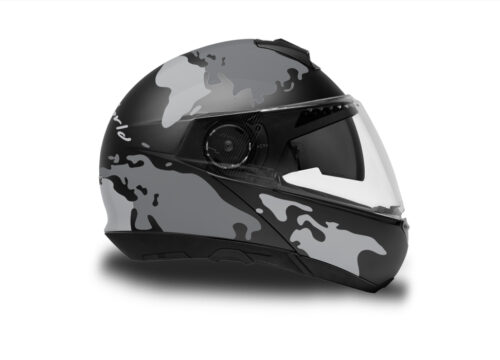 HEL 2872 Schuberth C4 Black Gloss Matte Helmet The Globe Series Grey Variations Stickers Kit 02 1