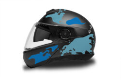 HEL 2874 Schuberth C4 Black Gloss Matte Helmet The Globe Series Blue Variations Stickers Kit 01 1