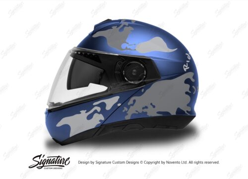HEL 2875 Schuberth C4 Blue Matte Helmet The Globe Series Grey Variations Stickers Kit 01 1
