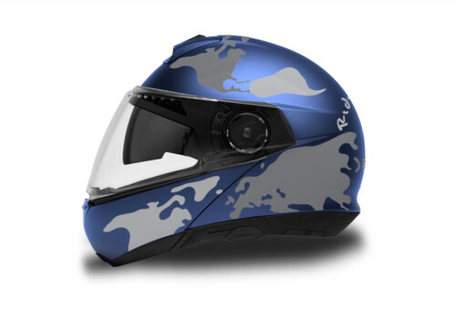 HEL 2875 Schuberth C4 Blue Matte Helmet The Globe Series Grey Variations Stickers Kit 01 1