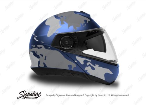 HEL 2875 Schuberth C4 Blue Matte Helmet The Globe Series Grey Variations Stickers Kit 02 1