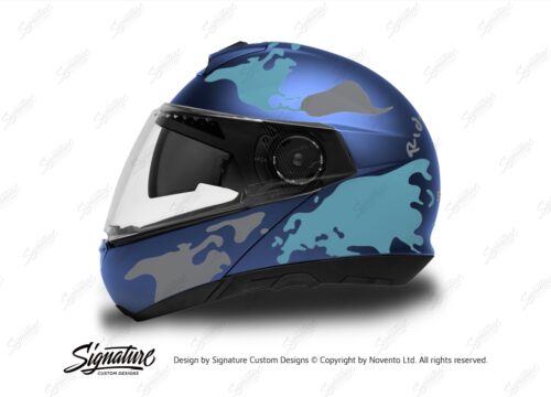 HEL 2876 Schuberth C4 Blue Matte Helmet The Globe Series Blue Grey Stickers Kit 01 1