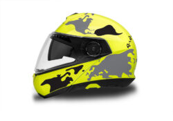 HEL 2877 Schuberth C4 Fluo Yellow Helmet The Globe Series Black Grey Stickers Kit 01 1