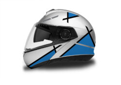Schuberth C4/  C4 Pro Helmet (Silver) Vector Series Blue & Black