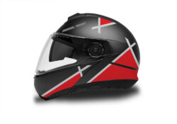 Schuberth C4/ C4 Pro Helmet (Black) Vector Series Silver & Red