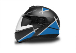 Schuberth C4/ 4 Pro Helmet (Black) Vector Series Silver & Blue