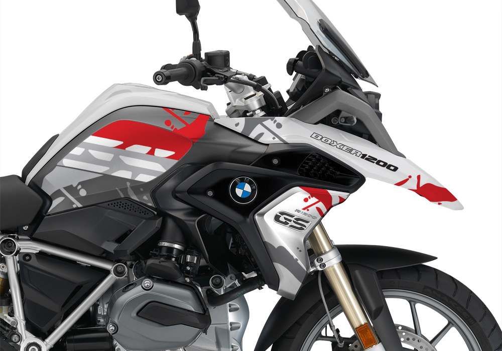 BMW R1200GS LC 2017+ Light White Safari Series Black & Grey Stickers Kit - Image 2