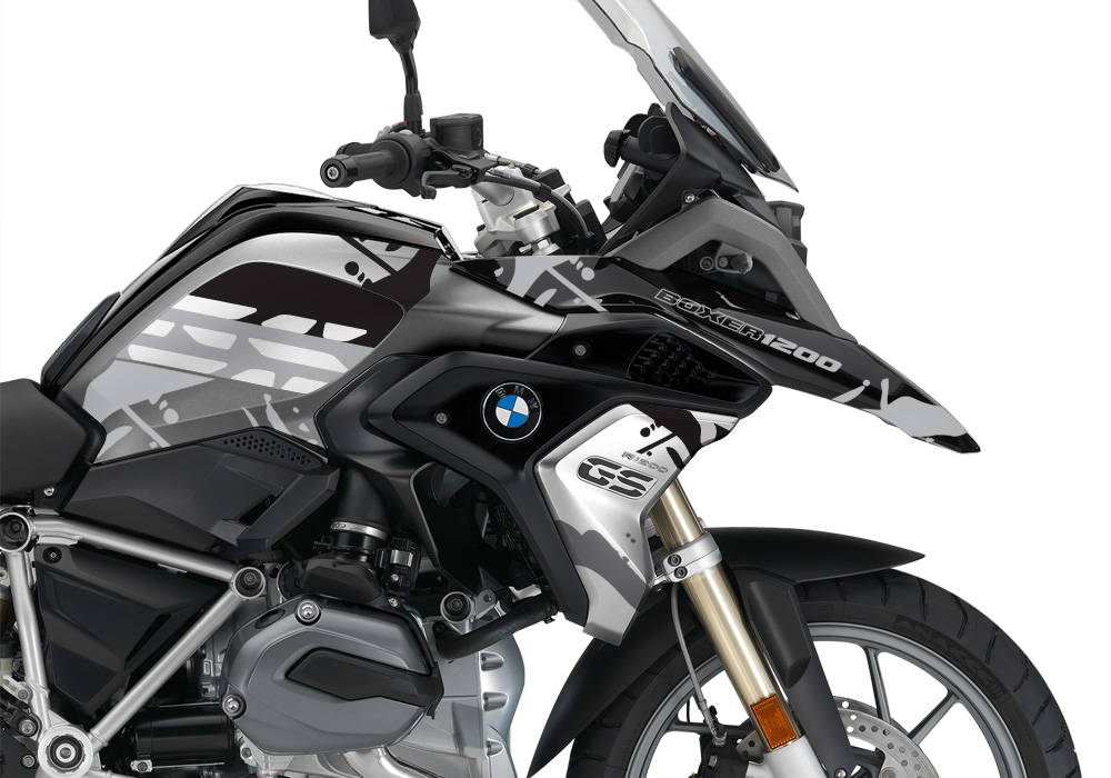 BMW R1200GS LC 2017+ Black Storm Safari Series Silver Variations Stickers Kit - Image 2