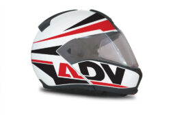 BMW System 6 Helmet (White) Vivo Series Black & Red Stickers Kit