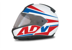 BMW System 6 Helmet (White) Vivo Series Blue & Red Stickers Kit