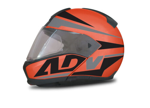 BMW System 6 Helmet (Orange) Vivo Series Black & Grey Stickers Kit