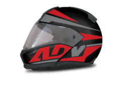 BMW System 6 Helmet (Black) Vivo Series Red & Grey Stickers Kit
