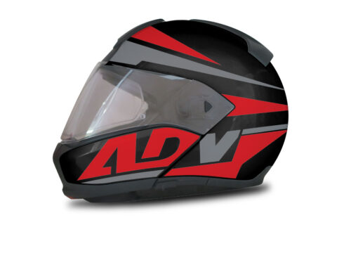 BMW System 6 Helmet (Black) Vivo Series Red & Grey Stickers Kit