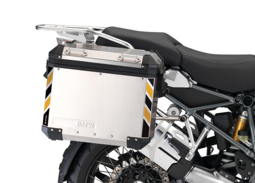 BMW Aluminum Side Panniers Black & Yellow Reflective Stripes