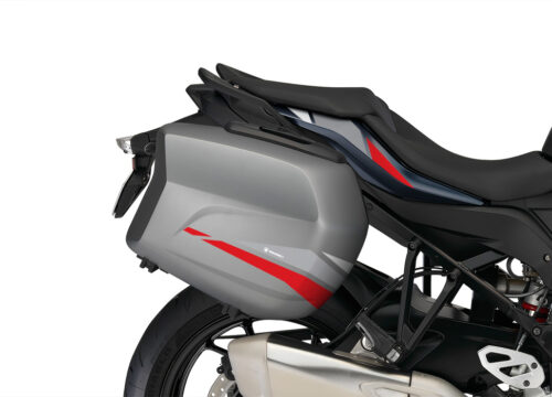 BMW Touring Side Panniers Voro Grey & Red Stickers Kit