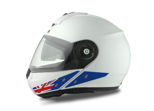 Schuberth C3 Pro Helmet (White) The Flag Series New Zealand sticker