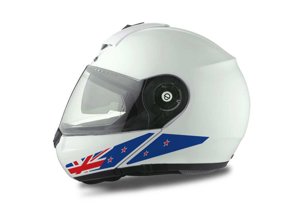 Schuberth C3 Pro Helmet (White) The Flag Series New Zealand sticker