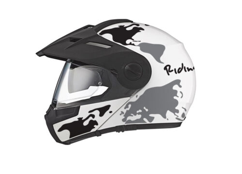 HEL 2993 Schuberth E1 White The Globe Series Black Grey Stickers Kit 01 1