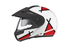 Schuberth E1 Helmet (White) Vector Series Black & Red Stickers Kit